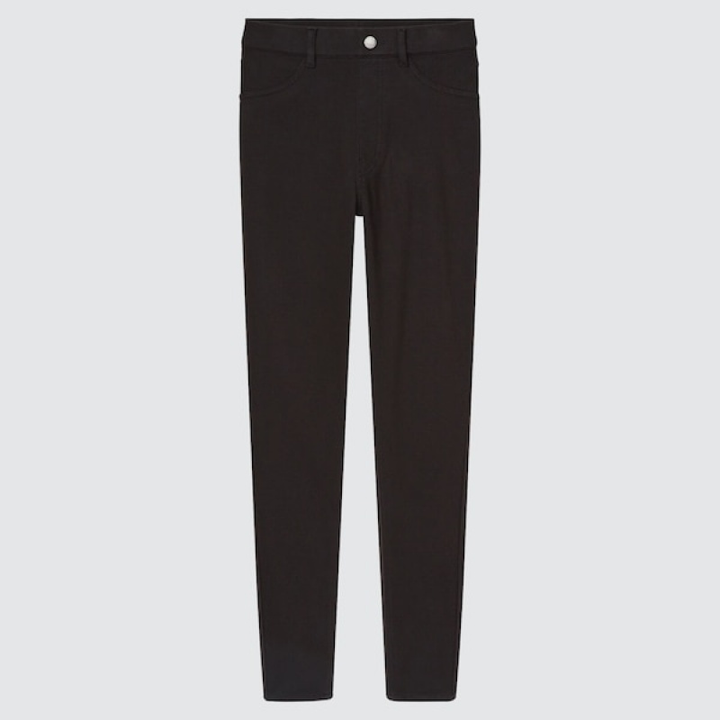 Uniqlo HEATTECH Ultra Stretch High-Rise Leggings Ženske Hlače Crne | 1395-TBWRZ