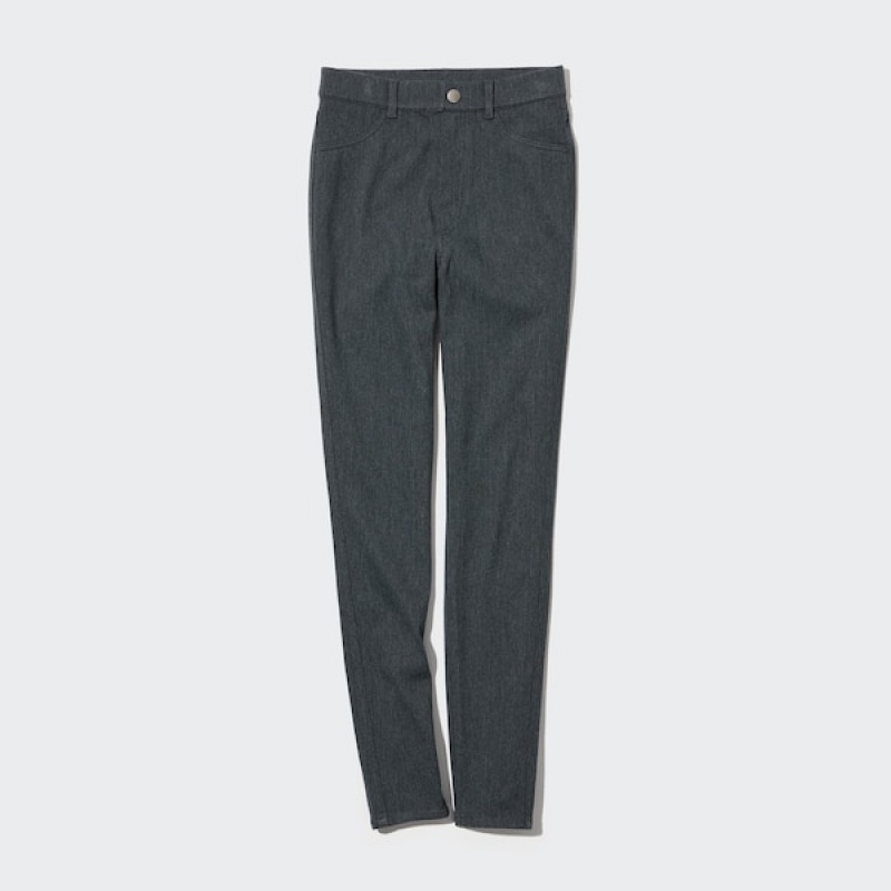 Uniqlo HEATTECH Ultra Stretch High-Rise Leggings Ženske Hlače Tamno Sive | 9160-UPBKH