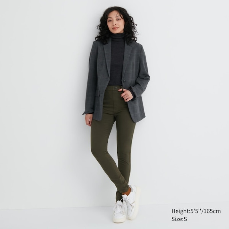 Uniqlo HEATTECH Ultra Stretch High-Rise Ženske Tajice Maslinasto Zelene | 0798-MGXID