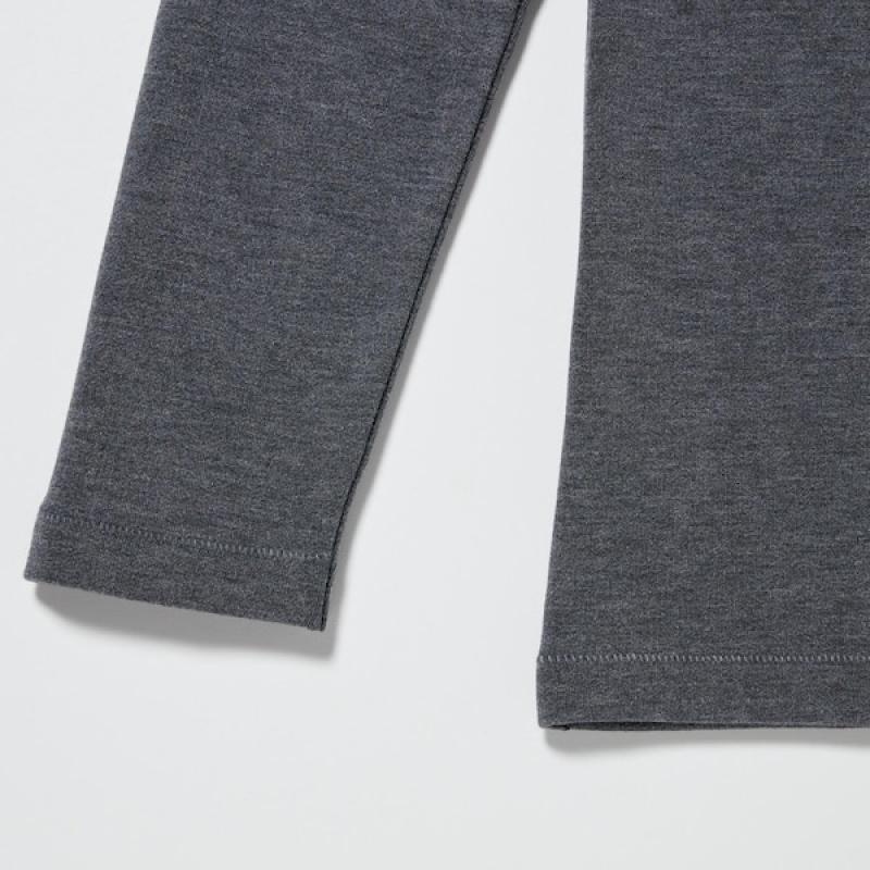 Uniqlo HEATTECH Ultra Warm Crew Neck Long-Sleeve Ženske Majice Tamno Sive | 9318-BMKIP