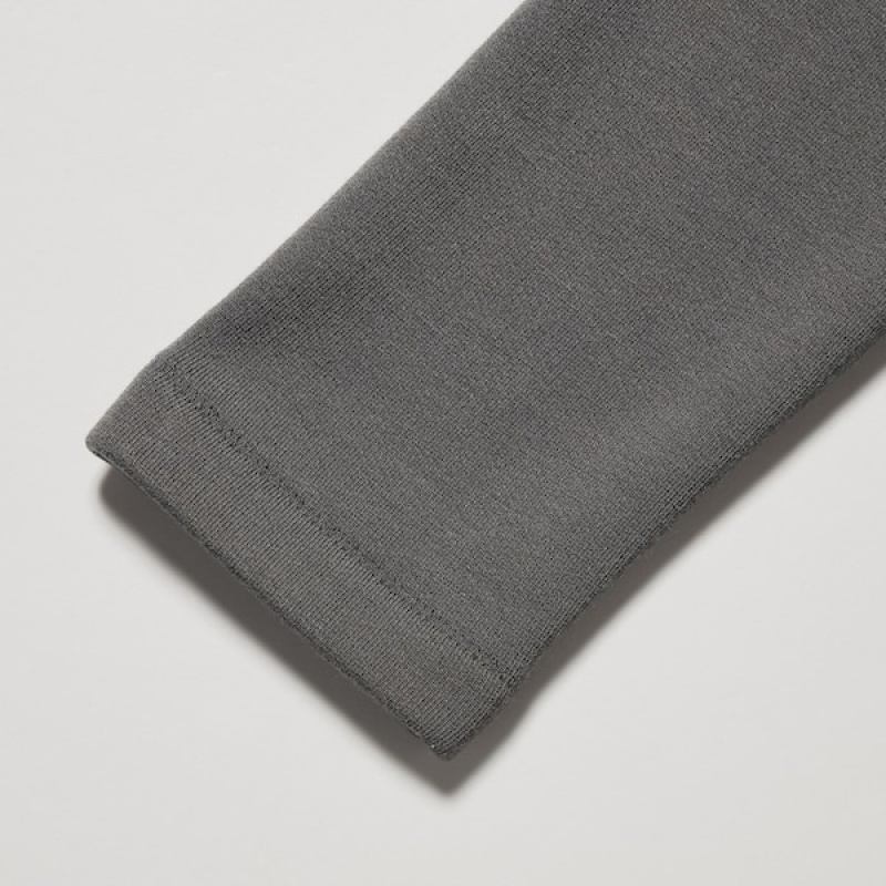 Uniqlo HEATTECH Ultra Warm Crew Neck Long-Sleeve Ženske Majice Sive | 8725-RUMWC