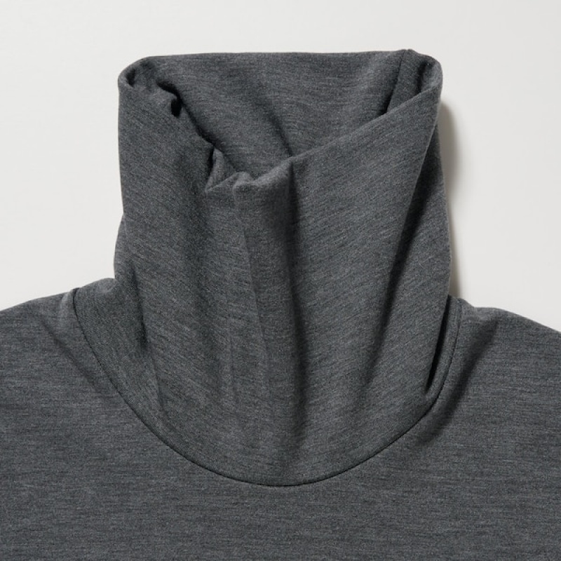 Uniqlo HEATTECH Ultra Warm Turtleneck Muške Majice Tamno Sive | 8061-YTQZA
