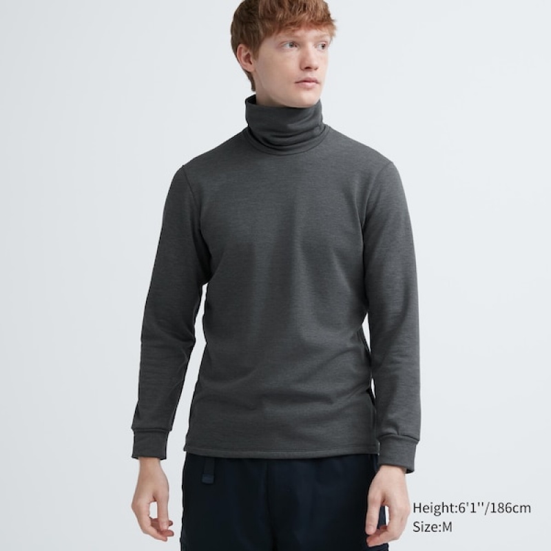 Uniqlo HEATTECH Ultra Warm Turtleneck Muške Majice Tamno Sive | 8061-YTQZA