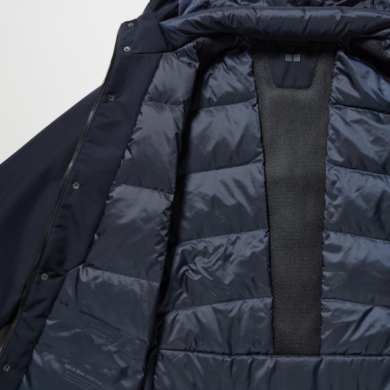 Uniqlo Hibrid Down Muške Kaputi Tamnoplave | QHTARW-291