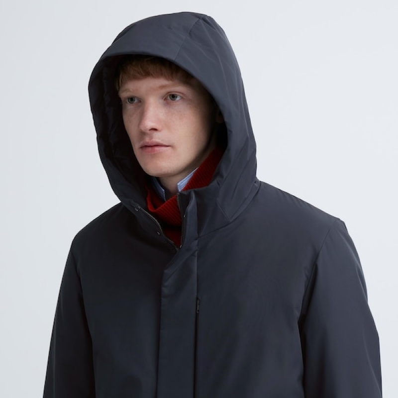 Uniqlo Hibrid Down Muške Kaputi Tamnoplave | QHTARW-291