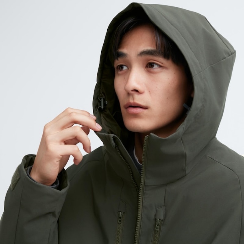 Uniqlo Hibrid Down Muške Parka Tamno Zelene | BSTMOI-632