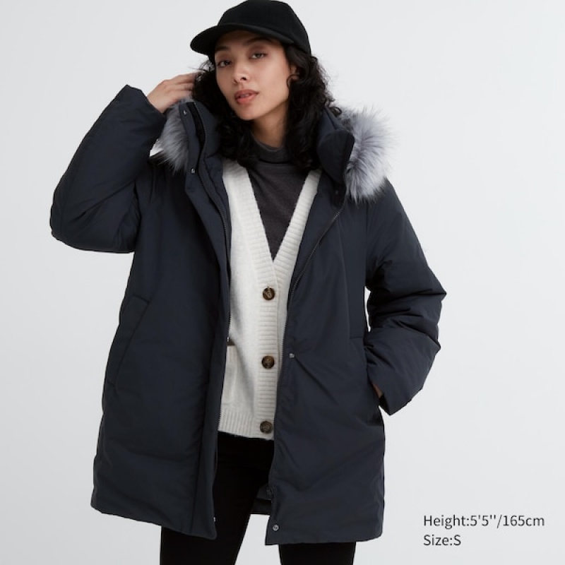 Uniqlo Hibrid Down Ženske Kaputi Crne | 6302-MHPRV