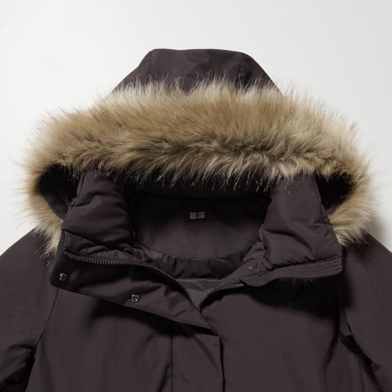 Uniqlo Hibrid Down Ženske Kaputi Smeđe | 4816-NAPFO