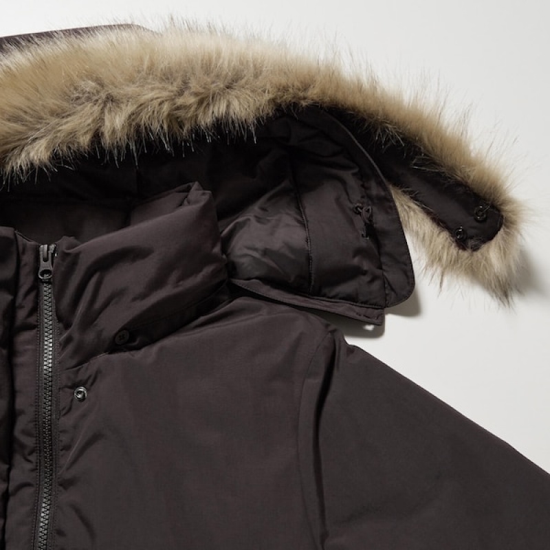 Uniqlo Hibrid Down Ženske Kaputi Smeđe | 4816-NAPFO