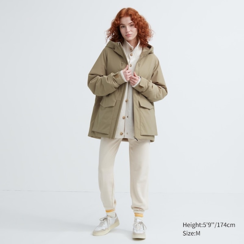 Uniqlo Hibrid Down Ženske Parka Bež | 8260-MBNZE
