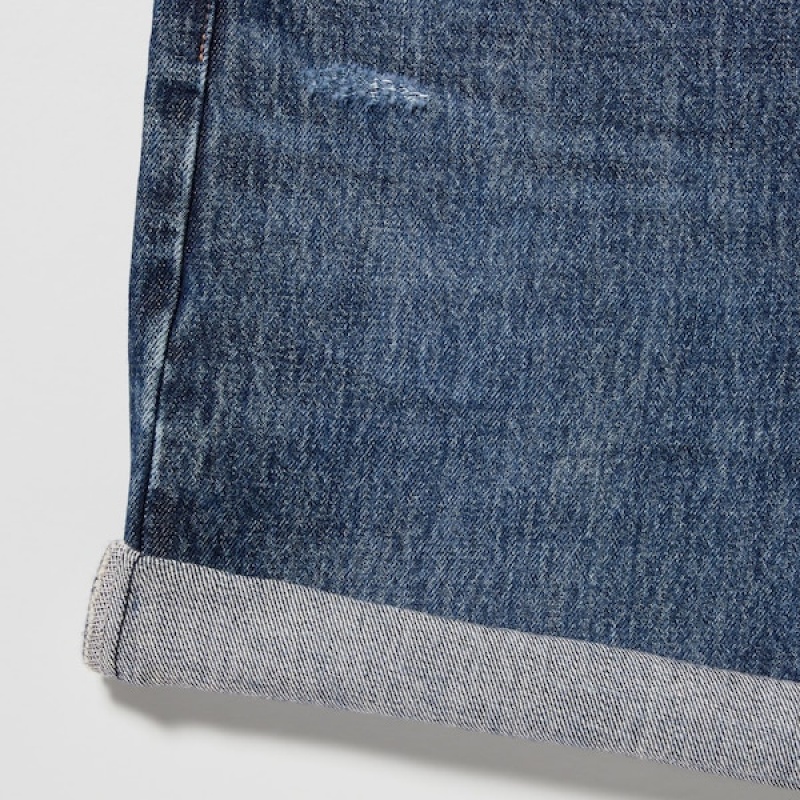 Uniqlo High-Rise Denim Ženske Kratke Hlače Tamnoplave | 4637-DJPEG