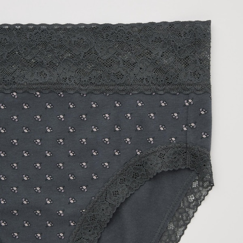Uniqlo High-Rise Ženske Gaćice Tamno Sive | 3418-NUEDK