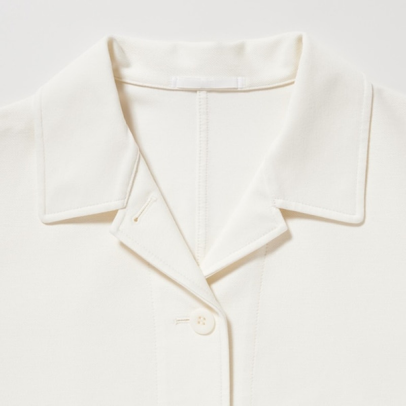 Uniqlo Jersey Relaxed Ženske jackets Bijele | 2165-JPSMH