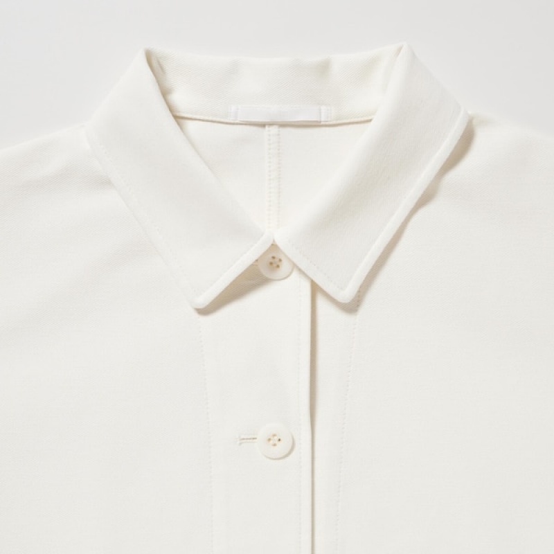 Uniqlo Jersey Relaxed Ženske jackets Bijele | 2165-JPSMH