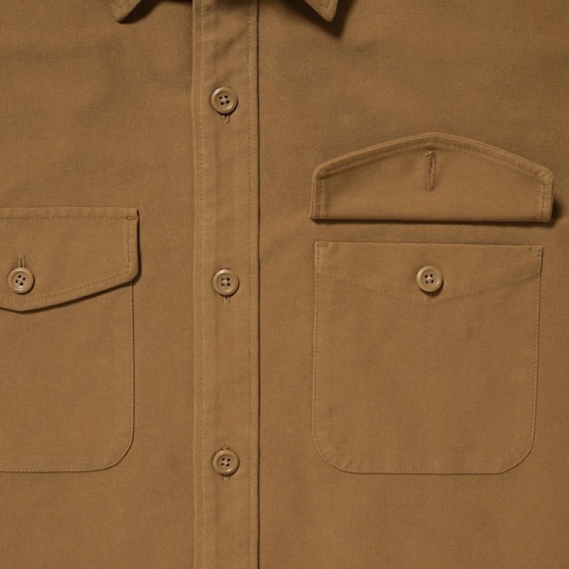 Uniqlo Jersey Utility Long-Sleeve Muške Gornja Majica Smeđe | 2768-YIFNG