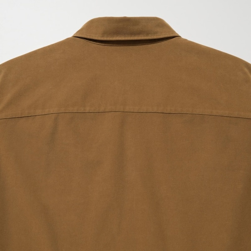 Uniqlo Jersey Utility Long-Sleeve Muške Gornja Majica Smeđe | 2768-YIFNG