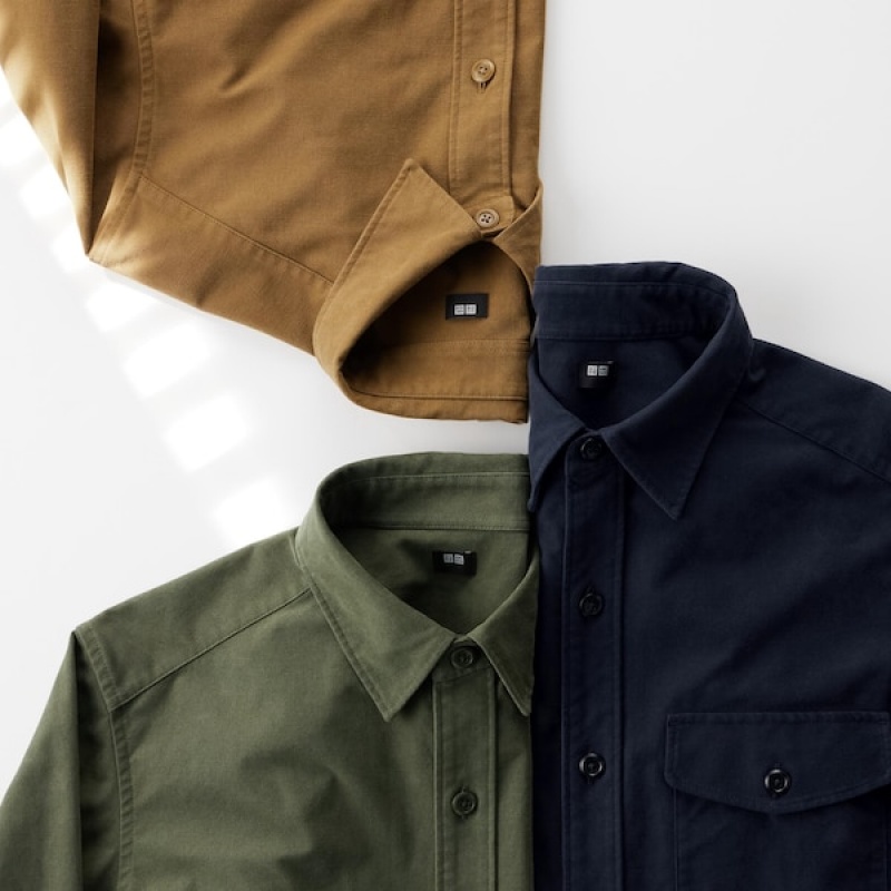 Uniqlo Jersey Utility Long-Sleeve Muške Gornja Majica Smeđe | 2768-YIFNG