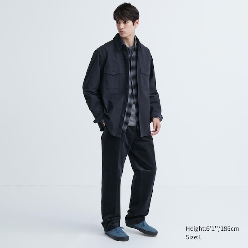 Uniqlo Jersey Utility Long-Sleeve Muške Gornja Majica Tamnoplave | 7859-JWXDA