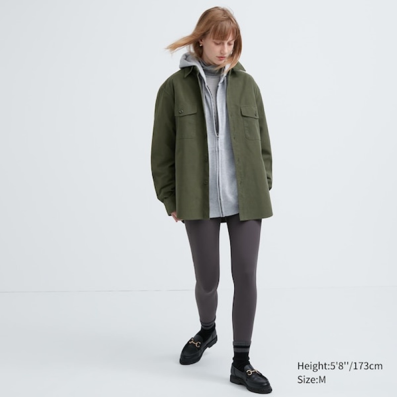 Uniqlo Jersey Utility Long-Sleeve Muške Gornja Majica Maslinasto Zelene | 6291-QMZSO