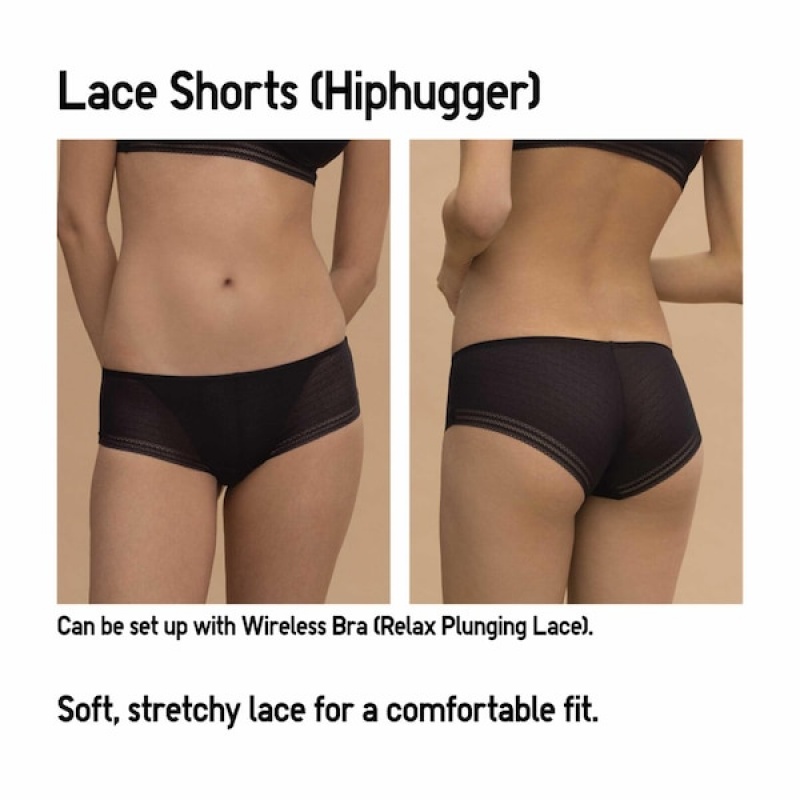 Uniqlo Lace Hip Huggers Ženske Gaćice Tamnoplave | 0926-WKNFD