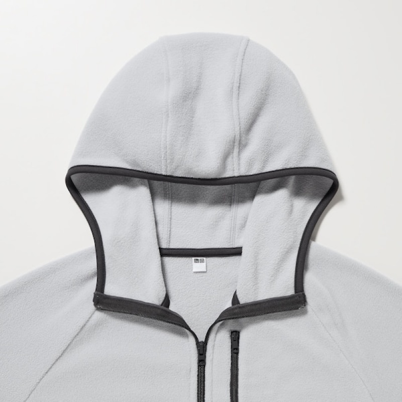Uniqlo Light Fleece Long Sleeve Full-Zip Ženske Majica s Kapuljačom Sive | 5078-TFXMB