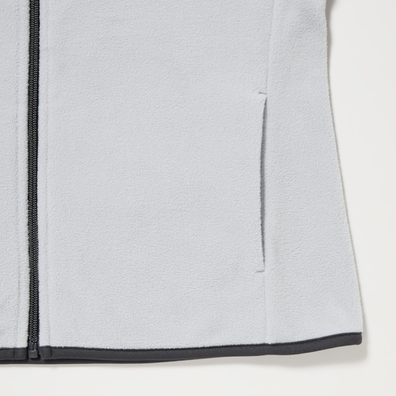 Uniqlo Light Fleece Long Sleeve Full-Zip Ženske Majica s Kapuljačom Sive | 5078-TFXMB