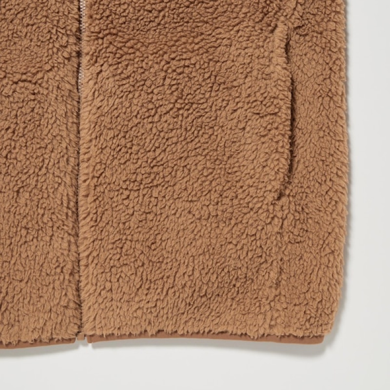 Uniqlo Light Pile-Lined Fleece Ženske Prsluk Smeđe | 7952-MVOLN