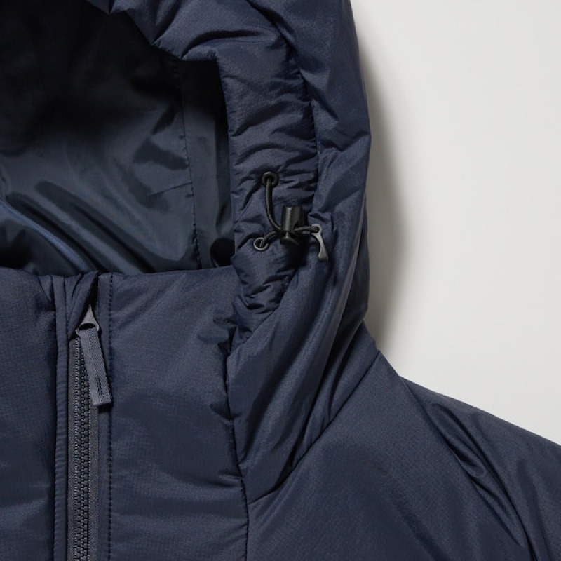 Uniqlo Light Warm Podstavljena Muške Parka Tamnoplave | ZMJXUW-596