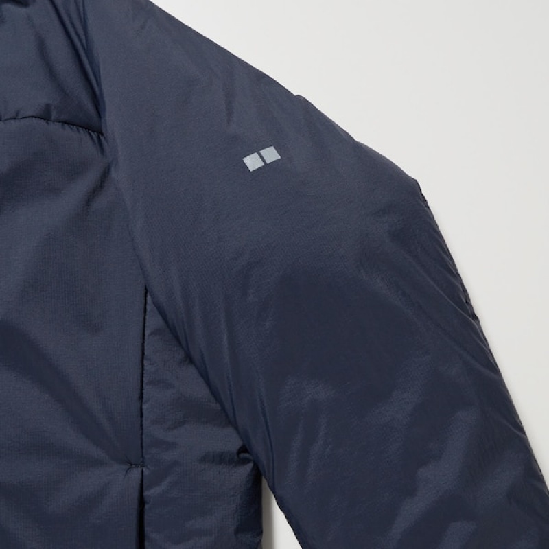 Uniqlo Light Warm Podstavljena Muške Parka Tamnoplave | ZMJXUW-596