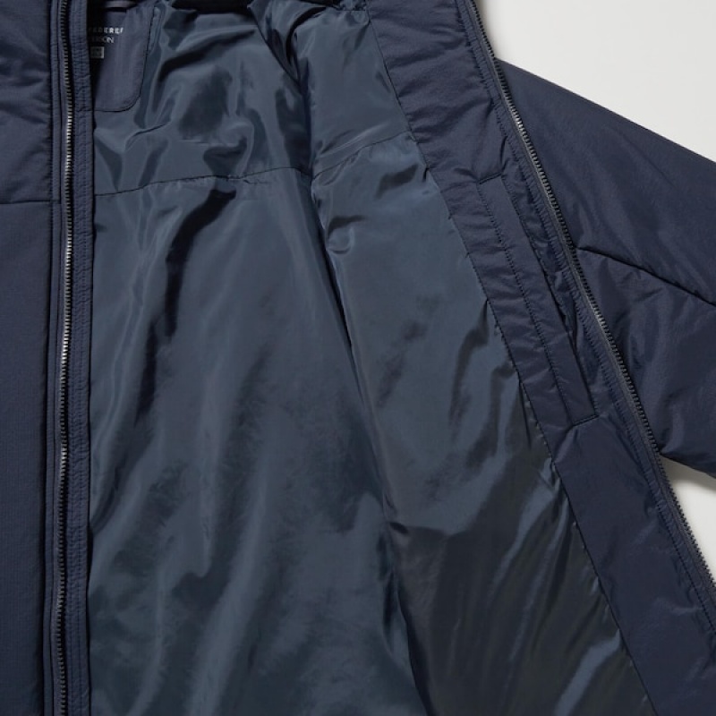 Uniqlo Light Warm Podstavljena Muške Parka Tamnoplave | ZMJXUW-596