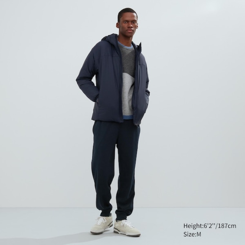 Uniqlo Light Warm Podstavljena Muške Parka Tamnoplave | ZMJXUW-596