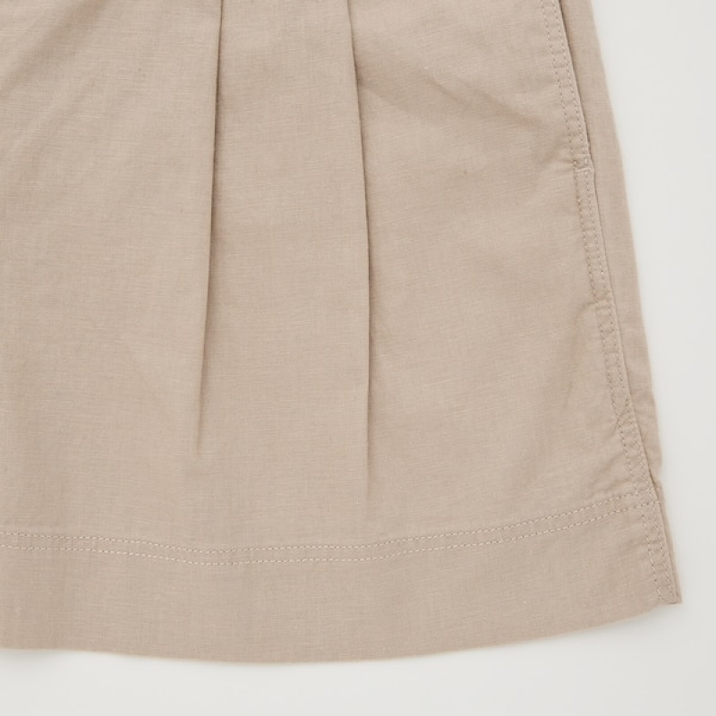 Uniqlo Linen-Cotton Ženske Kratke Hlače Bež | 2479-FXRAJ