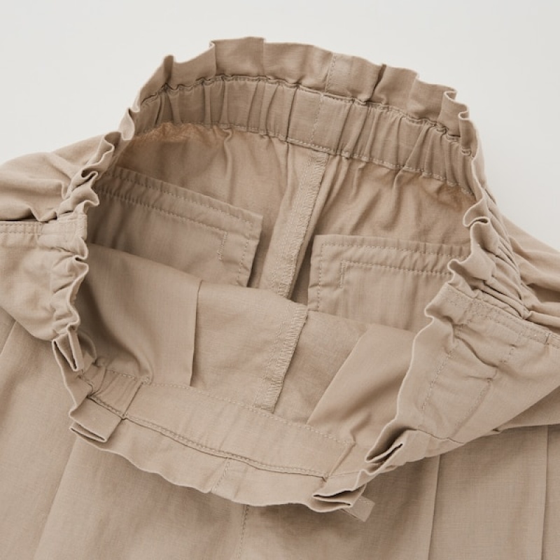 Uniqlo Linen-Cotton Ženske Kratke Hlače Bež | 2479-FXRAJ