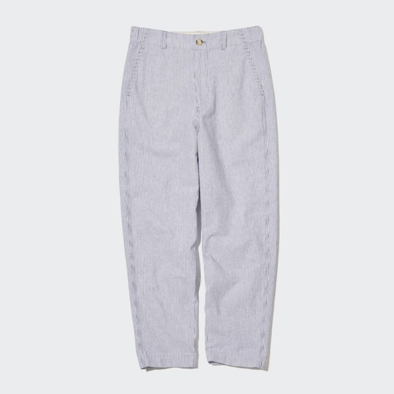 Uniqlo Linen Cotton Tapered Ženske Hlače Plave | 1854-BDAYG