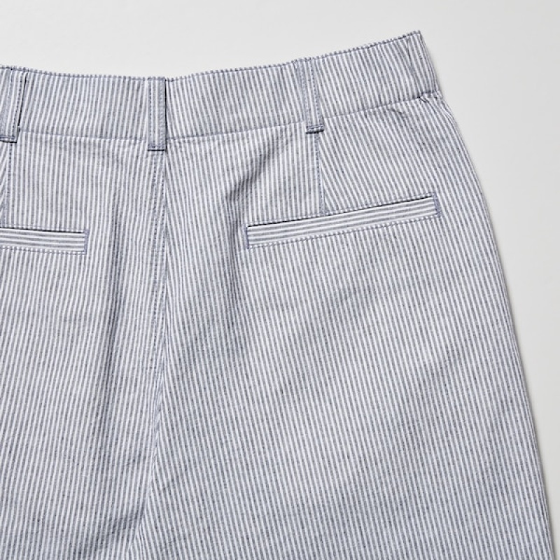 Uniqlo Linen Cotton Tapered Ženske Hlače Plave | 1854-BDAYG