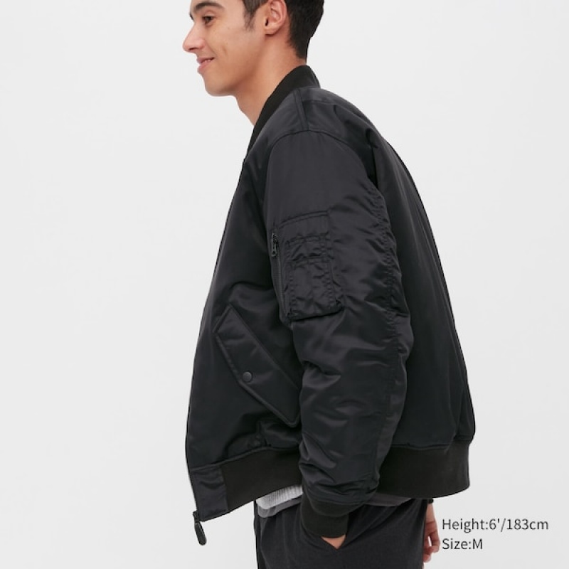Uniqlo MA-1 Blouson Muške jackets Crne | 2670-YPXBO