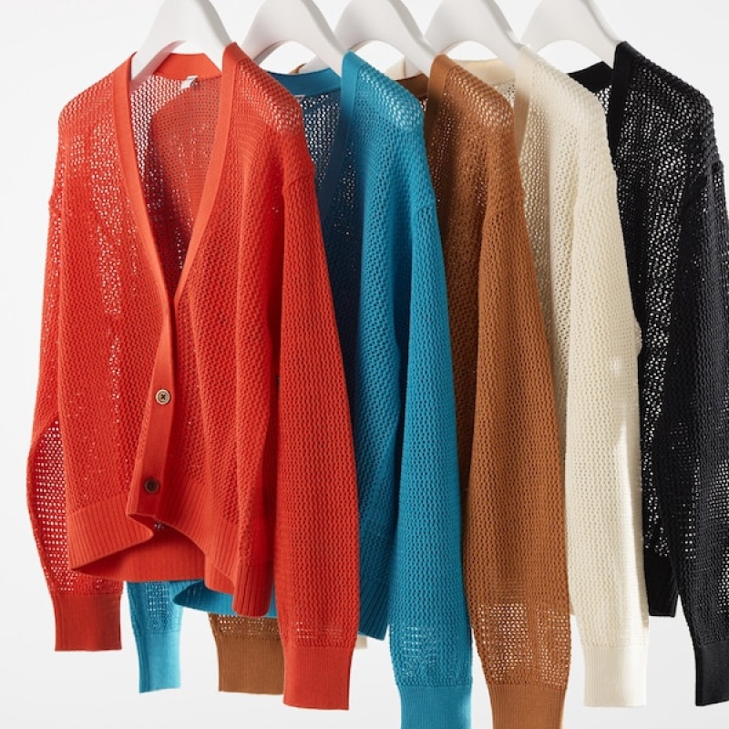 Uniqlo Mesh Long-Sleeve Short Ženske Kardigan Smeđe | 0618-EFXWL