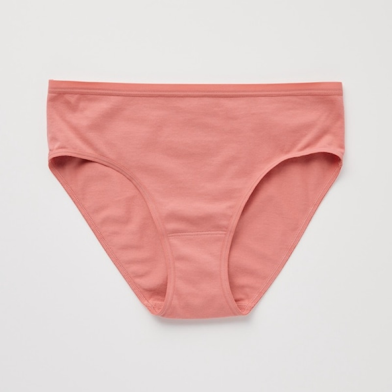 Uniqlo Mid-Rise Ženske Gaćice Roze | 5928-TBVLM