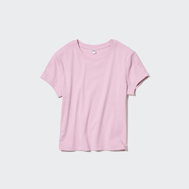 Uniqlo Mini Short-Sleeve Ženske Majice Roze | 1456-AOZKN