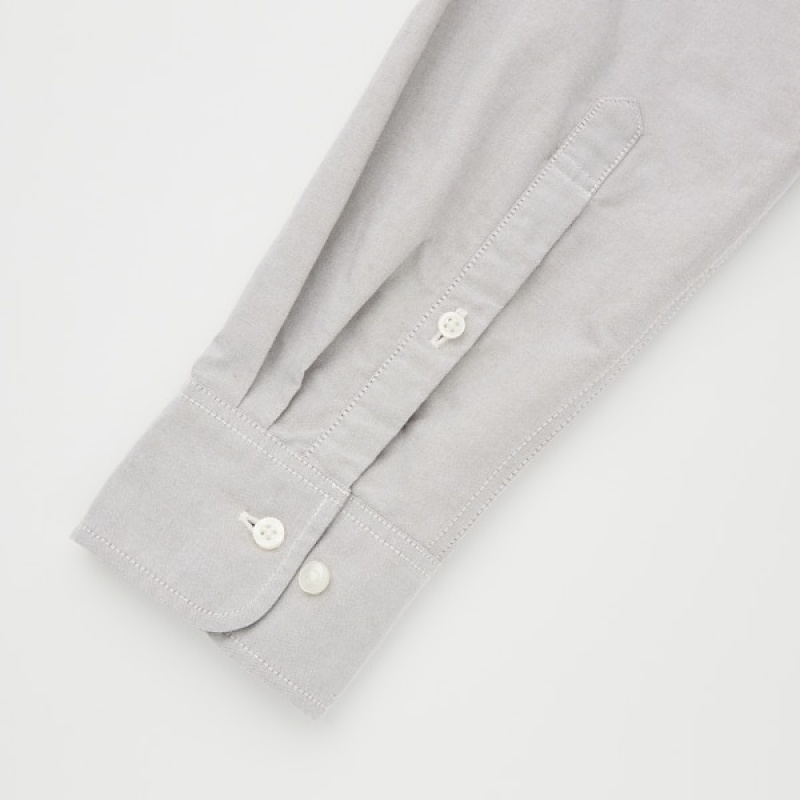 Uniqlo Oxford Slim-Fit Long-Sleeve Muške Košulje Sive | 9341-WORFA