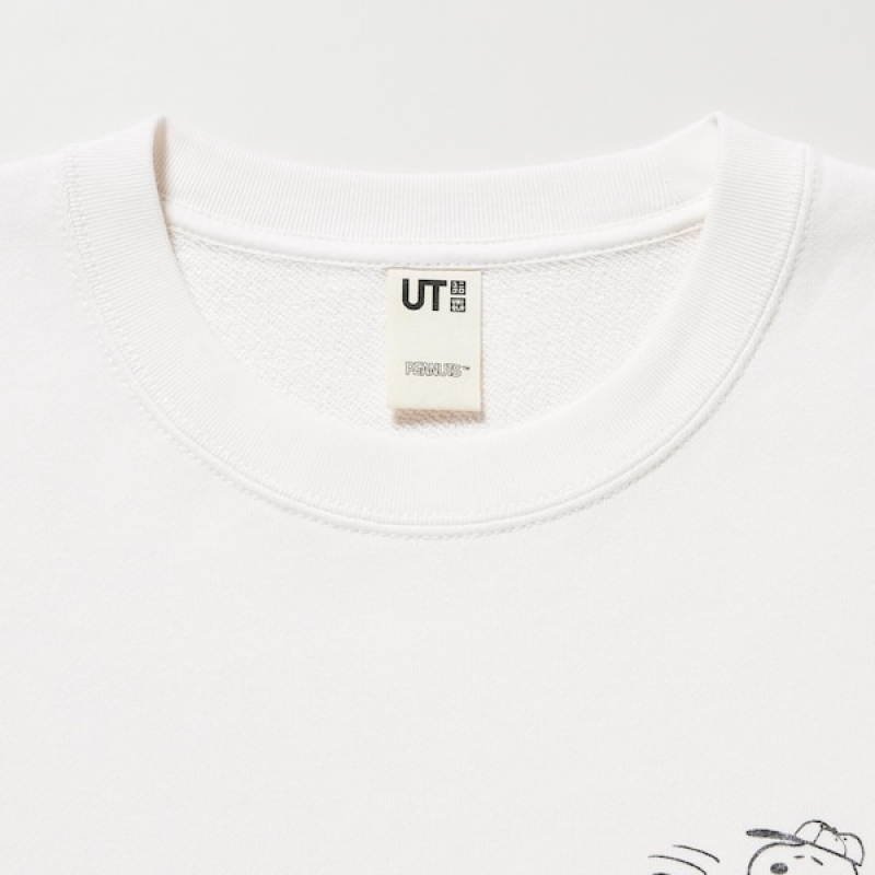 Uniqlo PEANUTS Charlie Brown's Baseball Team Long-Sleeve Muške Dukserice Bijele | 5026-ZNFMG