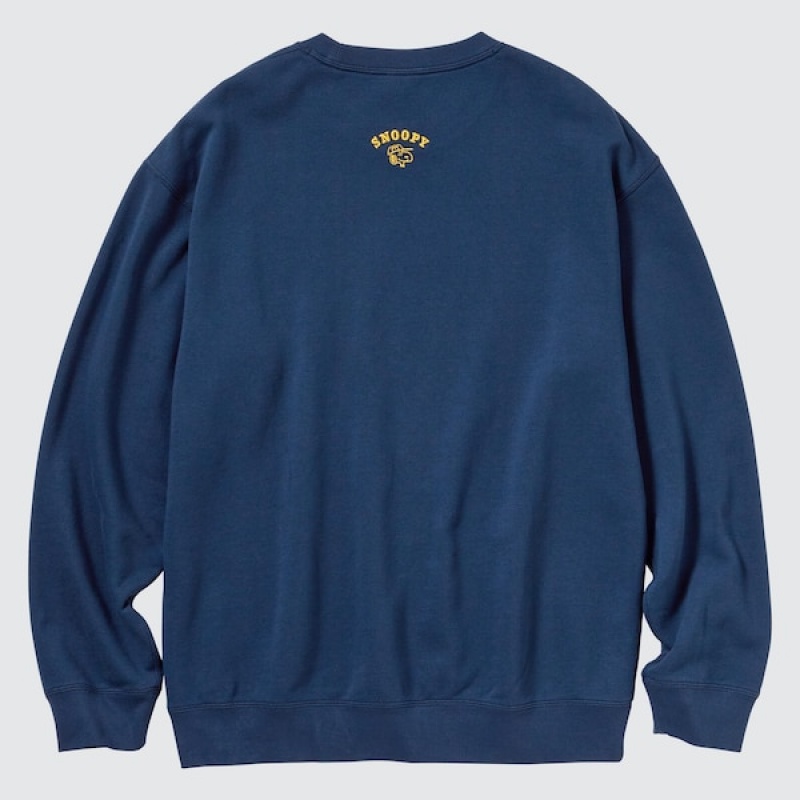 Uniqlo PEANUTS Charlie Brown's Baseball Team Long-Sleeve Muške Dukserice Plave | 6829-IOPRG