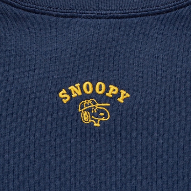 Uniqlo PEANUTS Charlie Brown's Baseball Team Long-Sleeve Muške Dukserice Plave | 6829-IOPRG