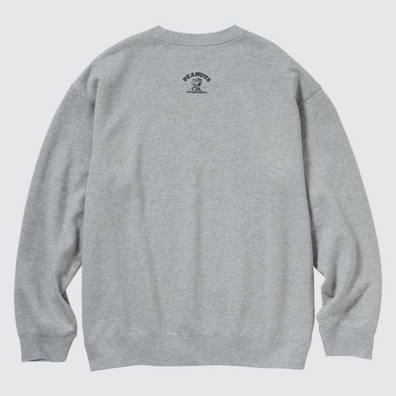 Uniqlo PEANUTS Charlie Brown's Baseball Team Long-Sleeve Muške Dukserice Sive | 7489-KUSPN