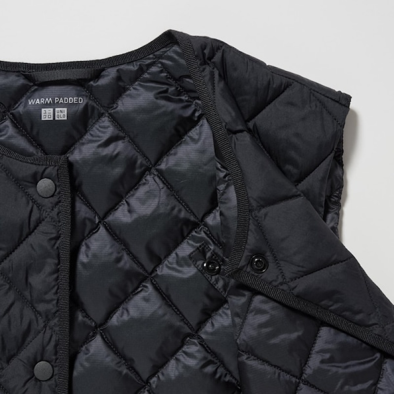 Uniqlo PUFFTECH Prošiven Ženske Prsluk Crne | 2046-AWPOR