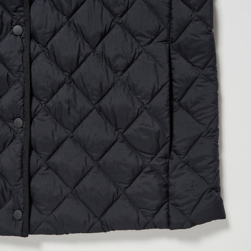 Uniqlo PUFFTECH Prošiven Ženske Prsluk Crne | 2046-AWPOR