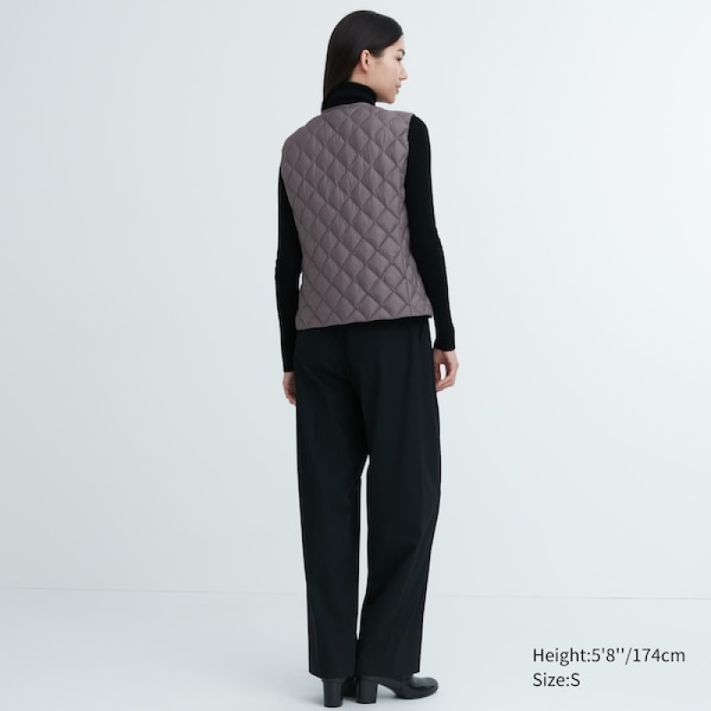 Uniqlo PUFFTECH Prošiven Ženske Prsluk Sive | 0756-POUXR