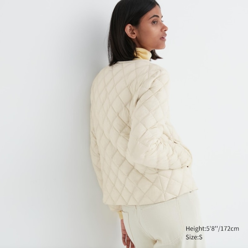 Uniqlo PUFFTECH Prošiven Ženske jackets Bijele | 7692-UWPJT