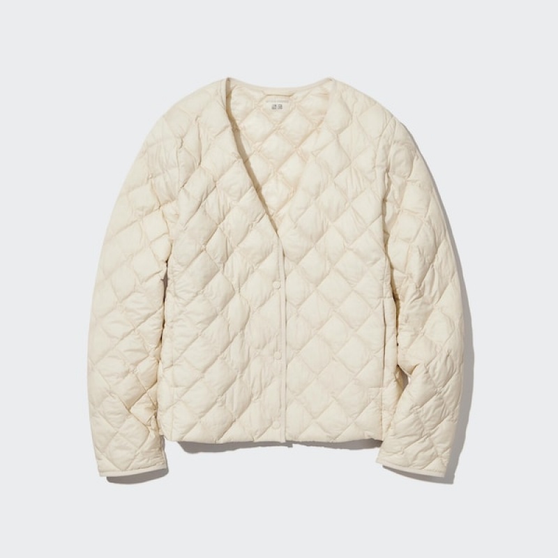 Uniqlo PUFFTECH Prošiven Ženske jackets Bijele | 7692-UWPJT