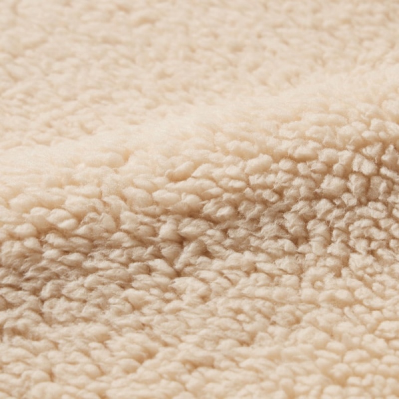 Uniqlo Pile-Lined Fleece Tailored Ženske Kaputi Bež | 4183-HVCPJ